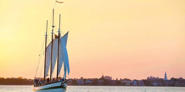 Sunset Schooner Boat Ride out of Charleston Harbor